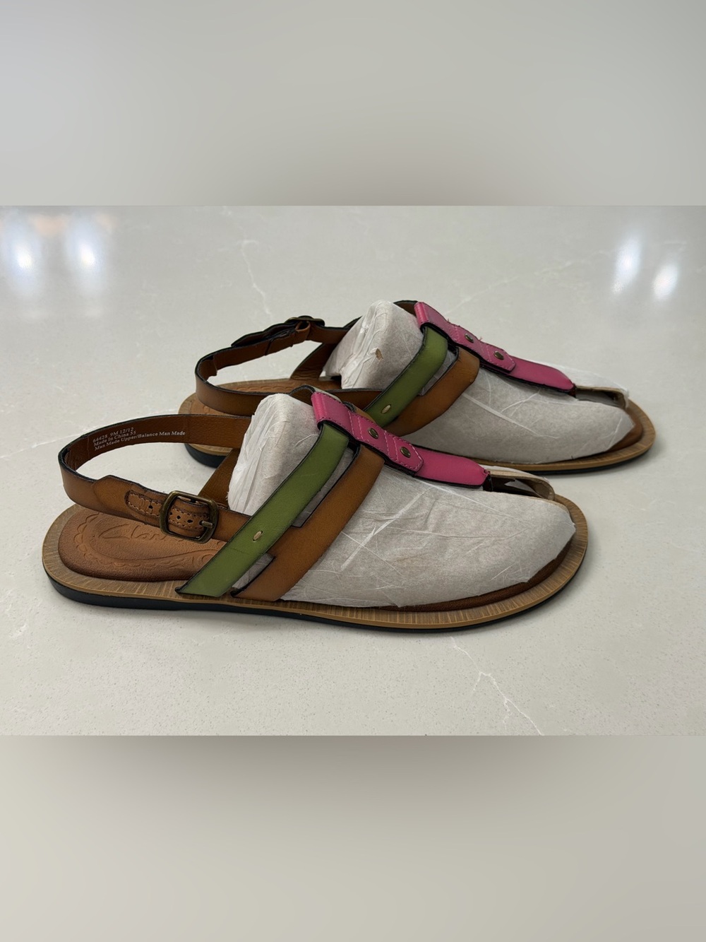 Clarks Billie Swing Tricolor Strappy Slingback Sandals 9M